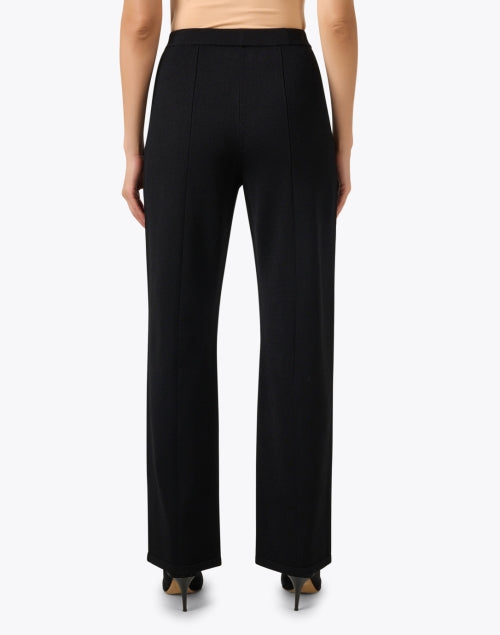 Black Lightweight Stretch Knit Wide Leg Pants for All - Day Comfort