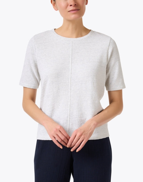 Stylish Relaxed-Fit Grey Cotton Knit Top