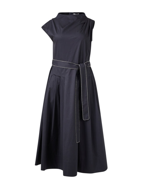 Navy Blue Asymmetrical Women's Fashion Dress