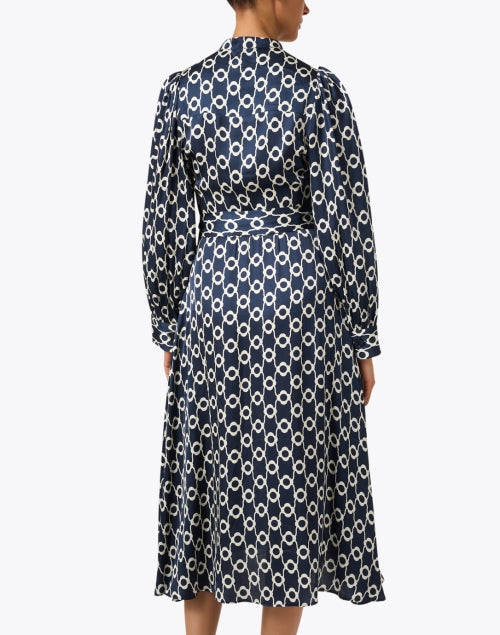 Navy Printed Feminine Rivoltina Midi Dress by Tara Jarmon