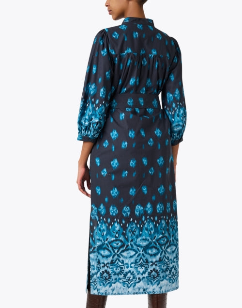 Stylish Danilia Women's Blue Ikat Printed Cotton Dress
