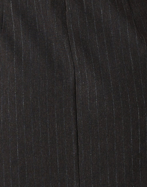 Stylish Brown Pinstriped Peplum Dress for a Chic Look