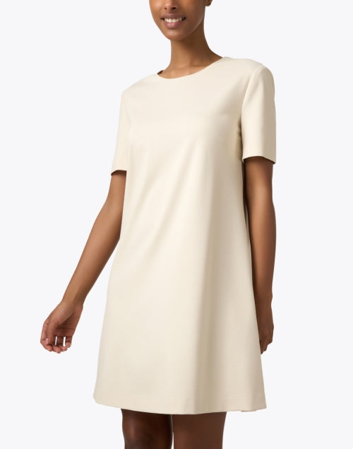 Elegant Ivory Stretch Shift Dress by Harris Wharf London