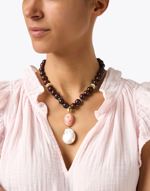 Exquisite Gaia Gold - Plated Drop Necklace with Diverse Gemstones