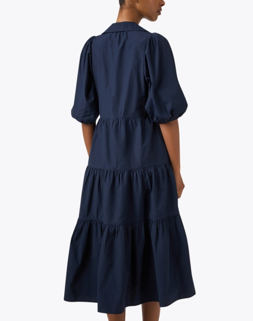 Stylish Antigua Navy Women's Dress with Elbow - Length Balloon Sleeves