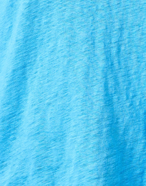 Azure Blue Casual Linen Women's Top for Everyday Wear