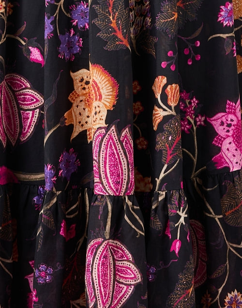 Stylish Reese Black Multi - Patterned Cotton Dress for Women