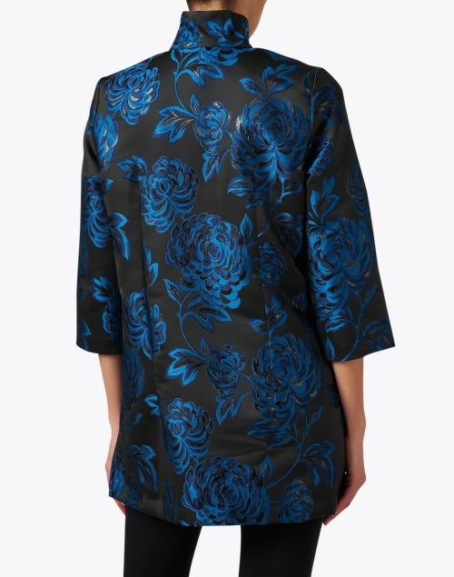 Rita Floral Jacket in Stunning Black and Blue Hues