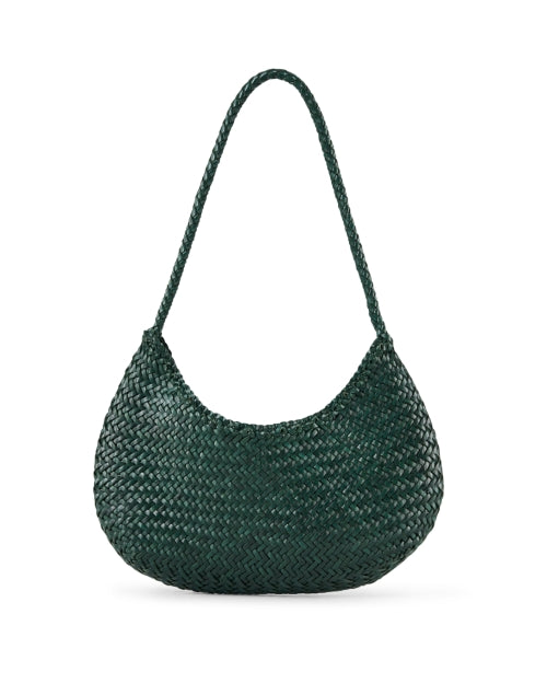 Exquisite Tonal Green Woven Leather Nova Luna Shoulder Bag