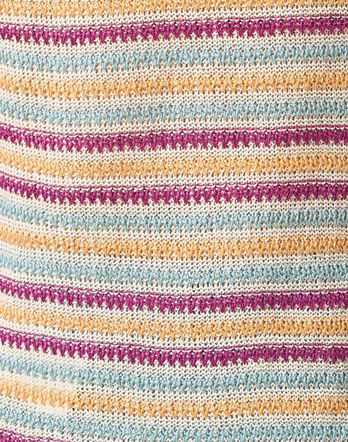 Weekend Max Mara's Stylish 100% Linen Multi - Stripe Sleeveless Sweater