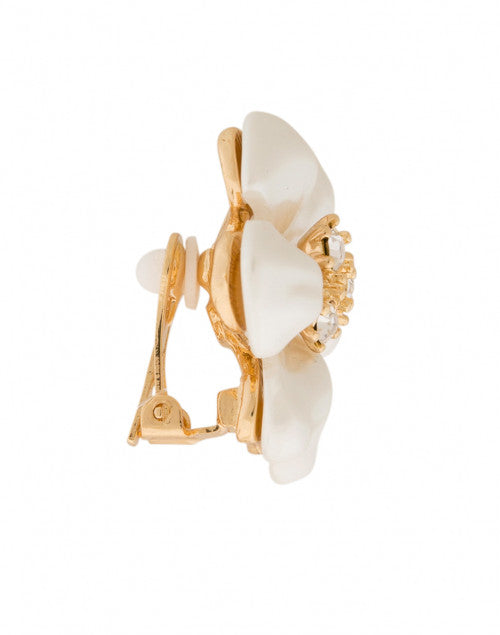 Gorgeous Gold - Plated & White Pearl Flower Clip - On Earrings by Kenneth Jay Lane