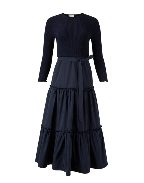 Stylish Shoshanna Magda Navy Long - Sleeve Maxi Dress