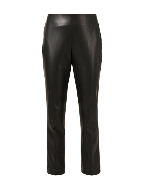 Annie's Stunning Black Faux Leather Straight - Leg Pull - On Pants