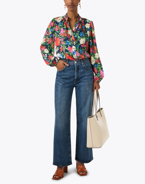 Shoshanna Ingrid Women's Multi-colored Floral Print Fashion Blouse