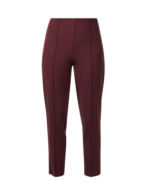 Elegant Bordeaux Red Pull-On Women's Equestrian-Style Trousers