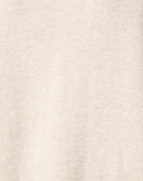 Beige Cotton Sweater with Contrasting Stripe Design