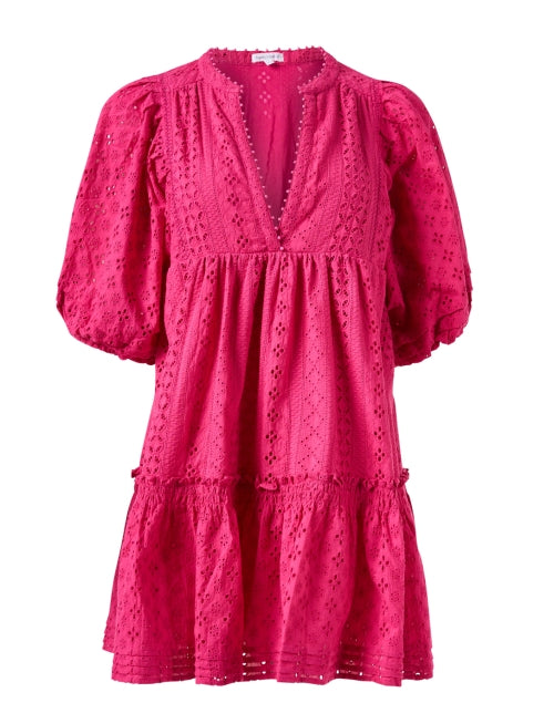 Aria Women's Pink Eyelet Mini Dress for Effortless Getaways