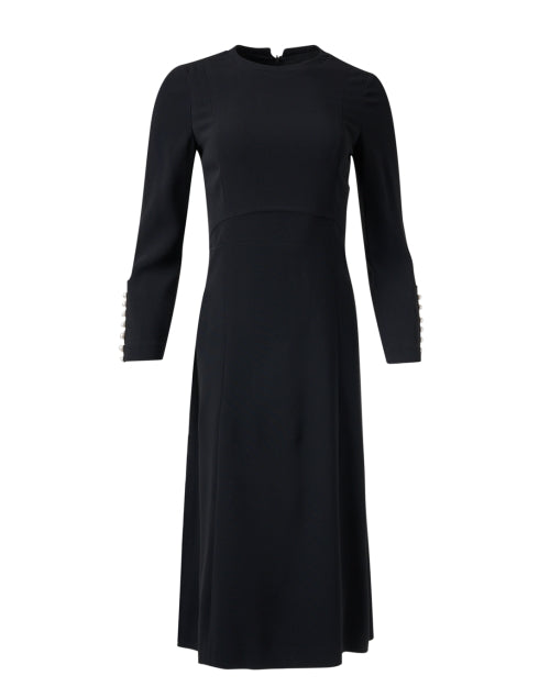 Vanessa Women's Elegant Black Stretch Crepe Evening Dress