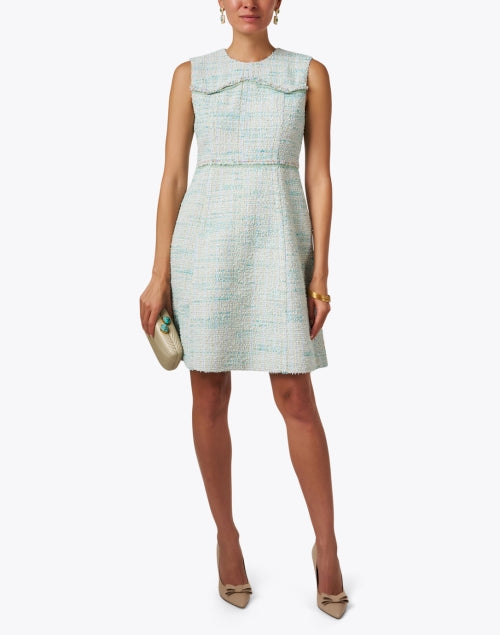 Fashionable Mint Green Tweed Women's Dress for Stylish Occasions