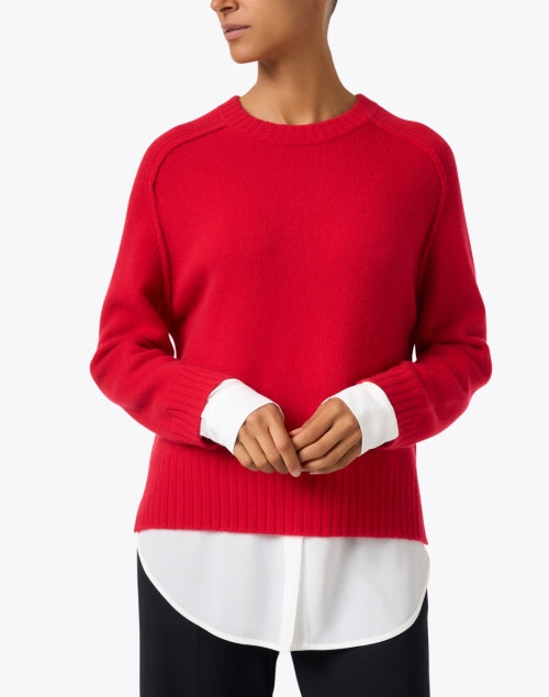 Stylish Red Wool - Cashmere Blend Looker Pullover Sweater by Brochu Walker