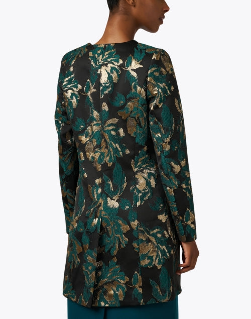 Stylish Alice Floral Jacquard Longline Jacket for a Chic Look