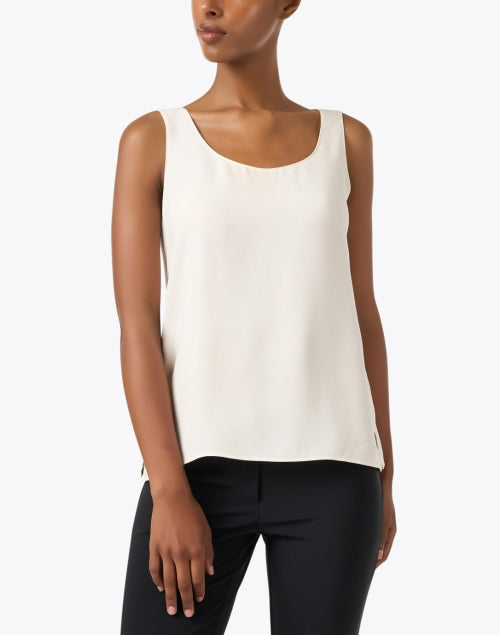 Finley Lightweight Breathable White Double Silk Georgette Sleeveless Top