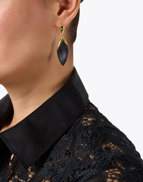 Exquisite Black Lucite Post - Back Earrings for Elevating Your Look