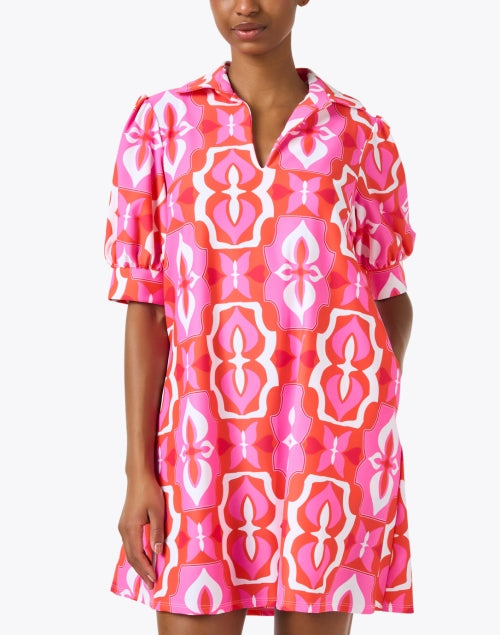 Stylish Emerson Pink and White Patterned Women's Dress for Effortless Everyday Wear