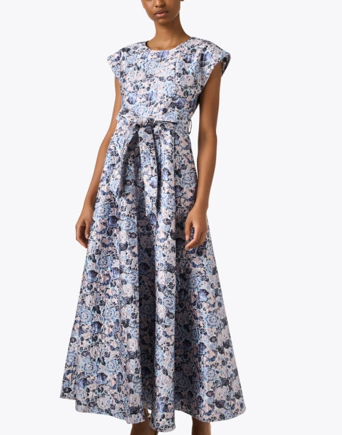 Stylish Olivia Lavender Floral Jacquard A - Line Occasion Dress