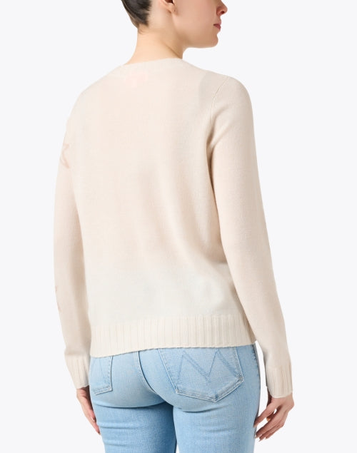 Beige Cashmere Sweater with Eye - catching Star Print