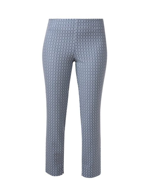 Stylish Anna Blue Print Stretch Pull - On Pants for Trendy Women