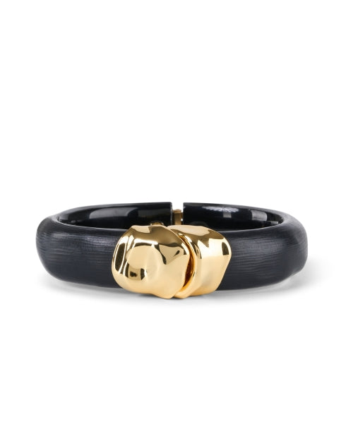 Stylish Black Lucite Material Hinge Bracelet for Fashion Lovers