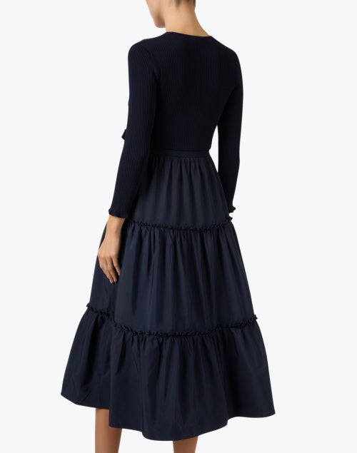 Stylish Shoshanna Magda Navy Long - Sleeve Maxi Dress