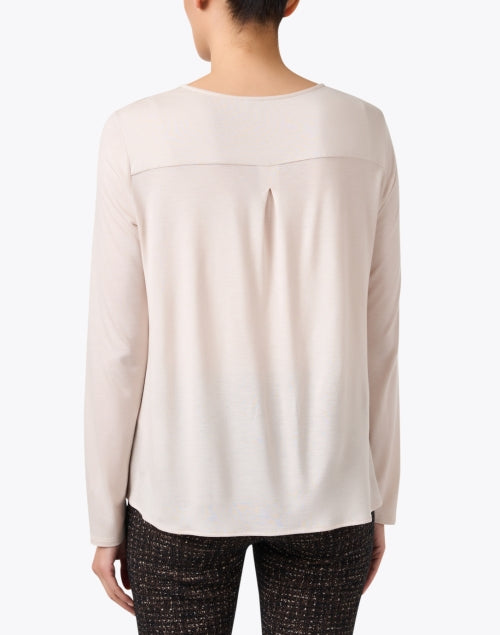 Luxurious Ivory Jersey Top with Satin Front Panel for All Occasions