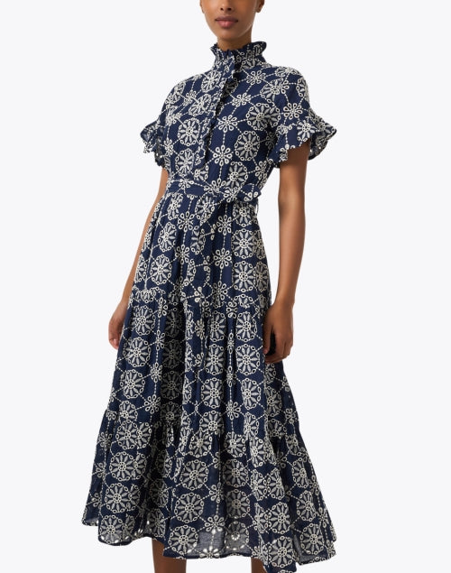 Navy Cotton Eyelet Sadie Dress for Stylish Occasions