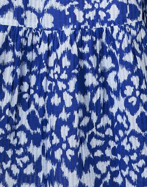 Elegant Pearl - Blue Ikat Print 100% Cotton Women's Dress