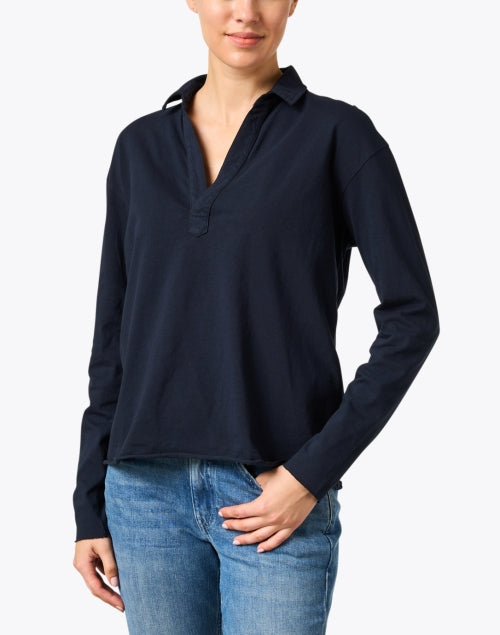 Navy Patrick Popover Henley Men's Top - A Classic Wardrobe Essential