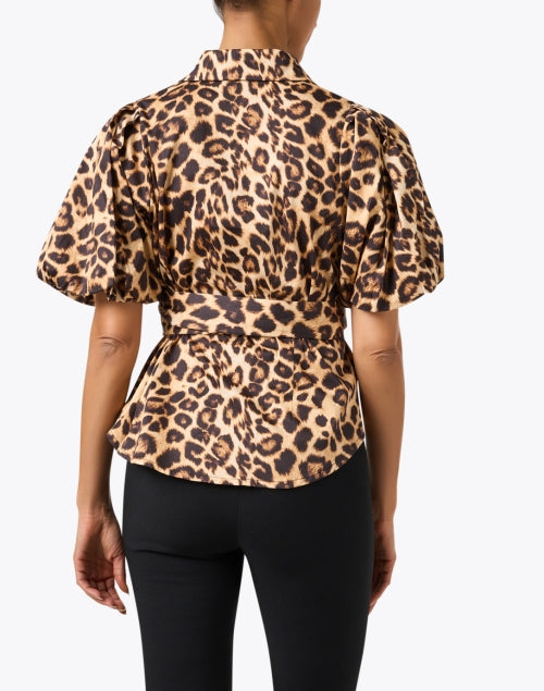 Chloe Kristyn's Chic Gia Cotton Blouse with Leopard Print
