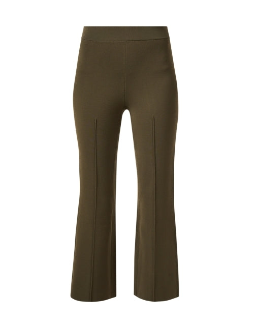 Rene Stretch Green Flare-Leg Knit Pants for Comfortable Wear