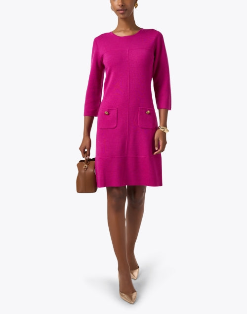 Stylish Ferdy Women's Magenta Wool Dress for Special Occasions