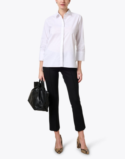 Stylish Ranee Ankle-Length Black Pull-On Stretch Jersey Blend Pants