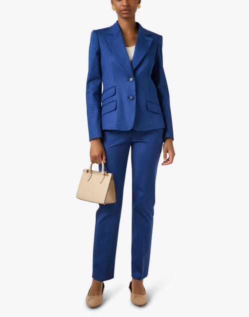 Stylish Royal Blue Cotton Blazer for a Sophisticated Look