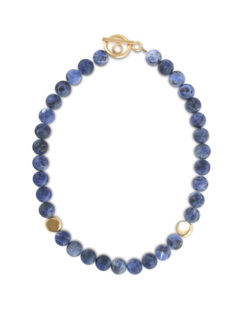 Exquisite Sodalite and Gold Beaded Necklace for a Sophisticated Look