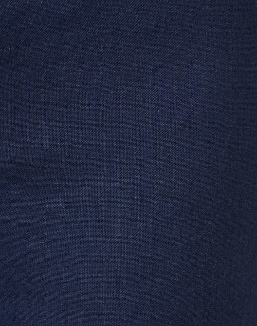 Navy Blue Lightweight Stretch Linen Flavia Wide Leg Palazzo Pants for Women
