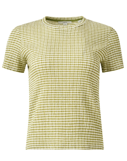 Stylish Herbaria Earthy Green and Cream Check Print Lightweight Top