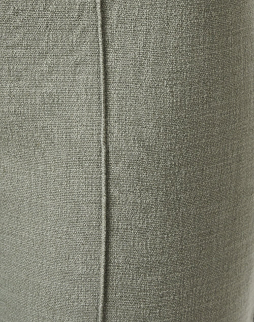 Stylish Chloe Green Cotton Linen Flare Cropped Pull - On Pants