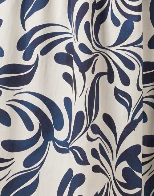 Stylish Blue and White Patterned Cotton Women's Shirt Dress for All Occasions