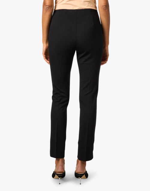 Kaylee Women's Black Knitted Front-Zippered Casual Trousers
