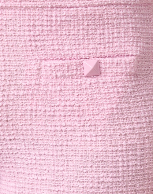 Cambio's Faith Pink Textured Stretch Knit Straight-Leg Pant with Gold-Button Patch Pockets