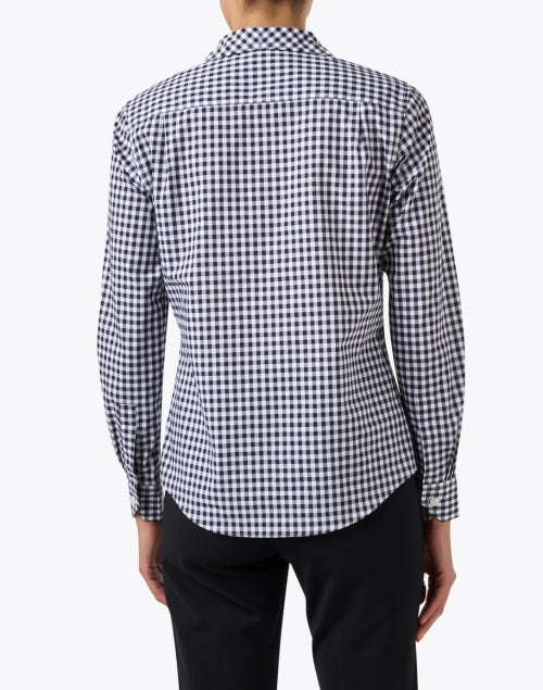 Stylish Signature Black-and-White Gingham Crisp Cotton Shirt for Women